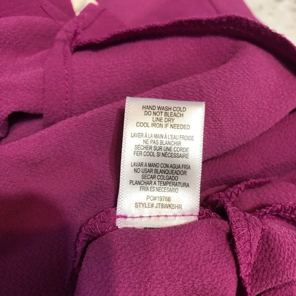 NWT Hiatus Asymmetric Button Surplice V-Neck Wrap Top Magenta Sz S - Picture 7 of 9